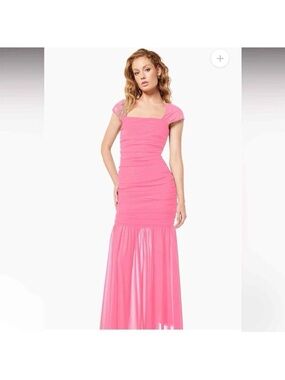 Elliatt Capra Mesh Maxi Dress Size XS In Hot Pink